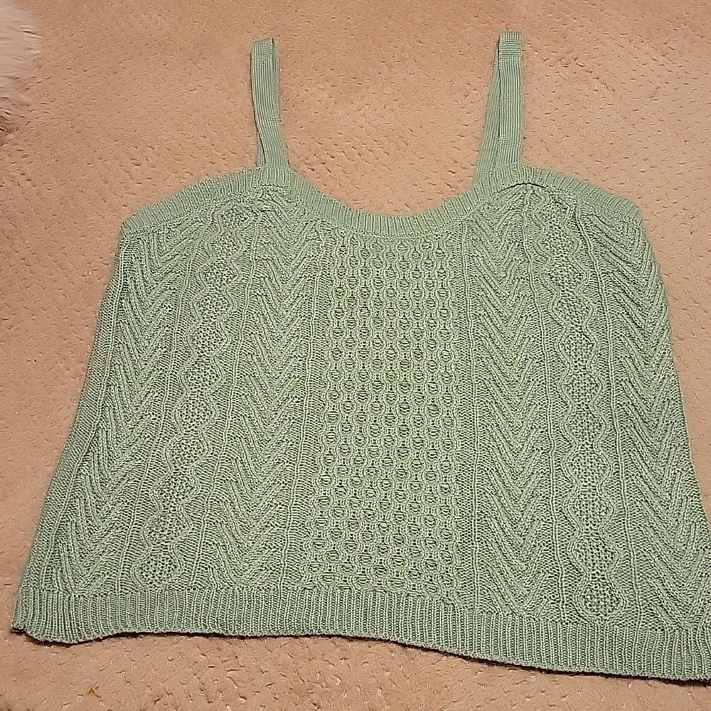 Absolutely Famous knit green tank top size 2XL CLEARANCE